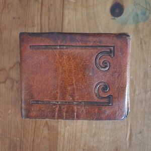 Vintage Leather Tooled Wallet